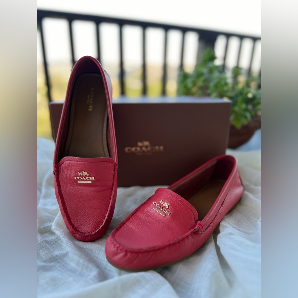 COACH Opal Pebble Grain Leather Loafers - Picture 2 of 6